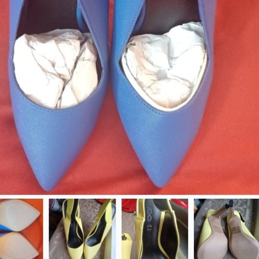 NEW Royal blue AND yellow(like new)Aldo pumps! TWO pair deal!